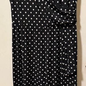 Connected Apparel Women’s 10 One Piece Pant Suit Romper Black White Polka-dots